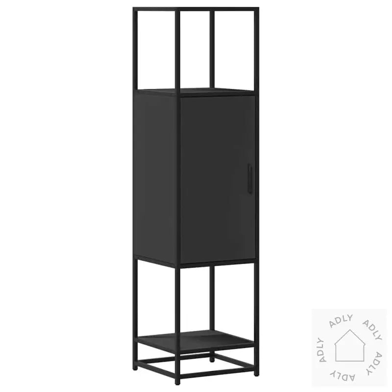 Highboard Svart 35,5X35X139 Cm Konstruert Tre Og Metall
