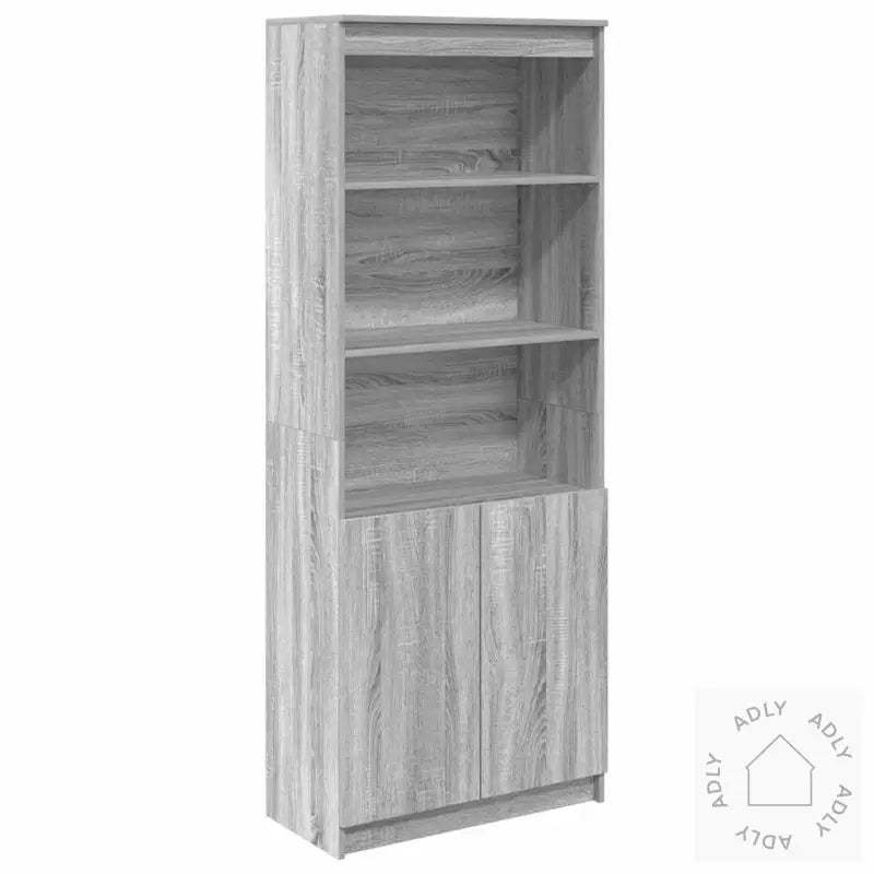 Highboard Grå Sonoma 70X35X180 Cm Konstruert Tre