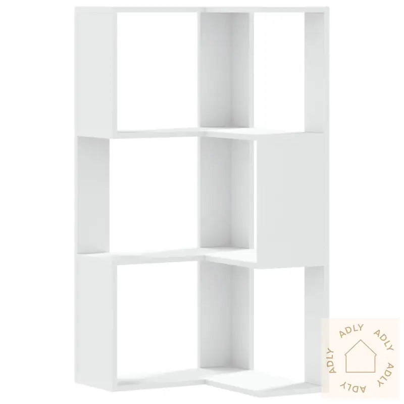 Bokhylle For Hjørne 3 Etasjer Hvit 50X50X102 Cm Konstruert Tre