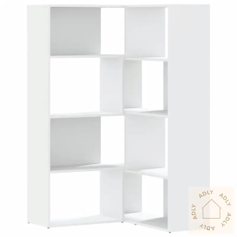 Bokhylle For Hjørne 4 Etasjer Hvit 85X85X140 Cm Konstruert Tre