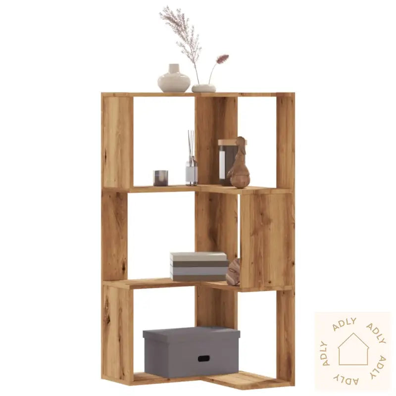 Bokhylle 3 Etasjer Artisan Eik 50X50X102 Cm Konstruert Tre