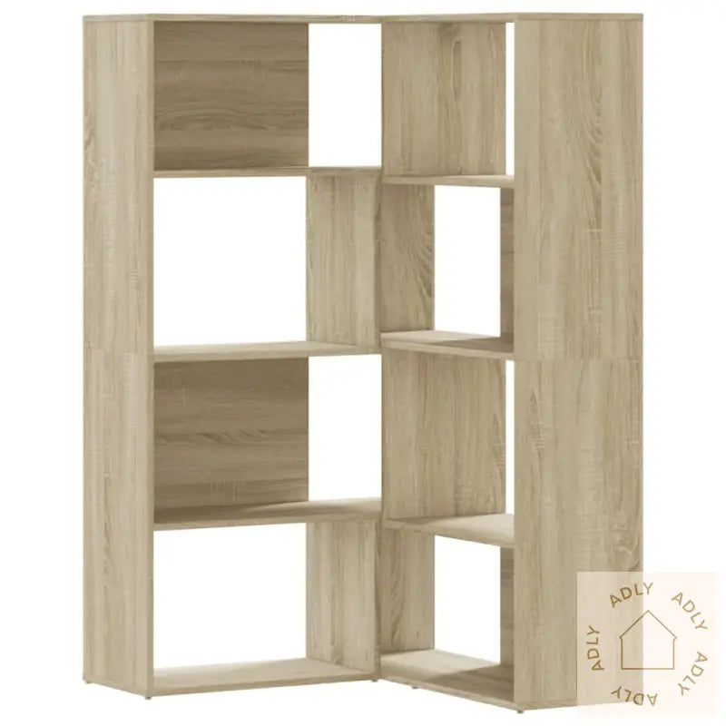 Bokhylle Hjørne 4 Lag Sonoma Eik 85X85X140 Cm Konstruert Tre