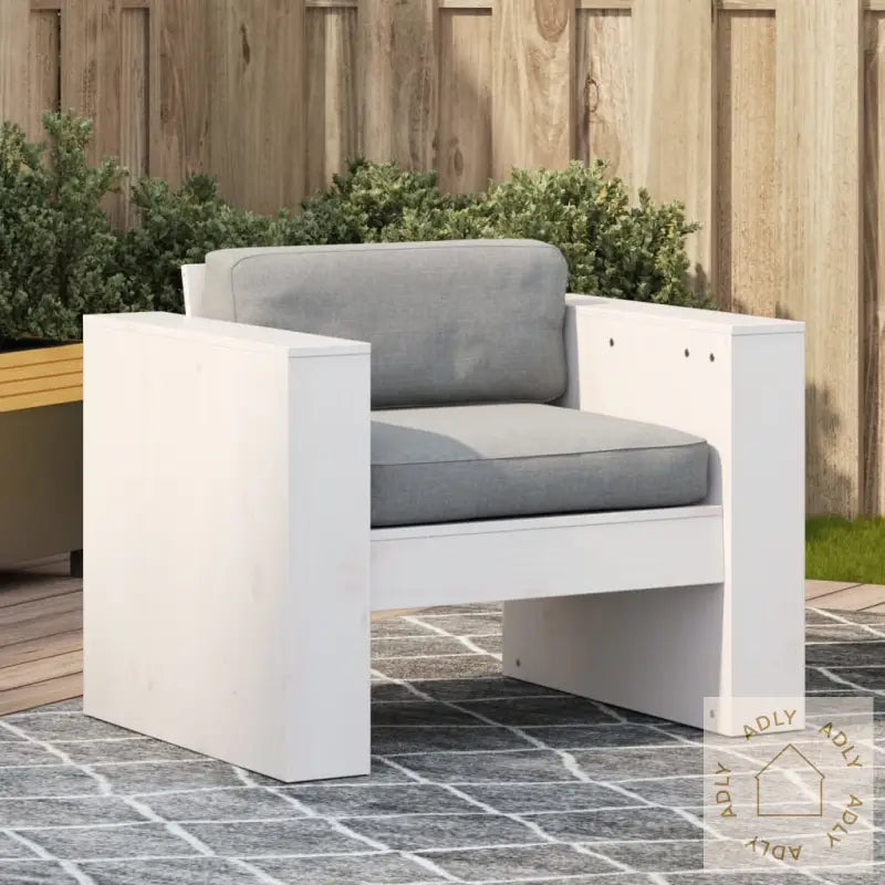 Hagesofa Hvit 79X60X62 Cm Heltre Furu