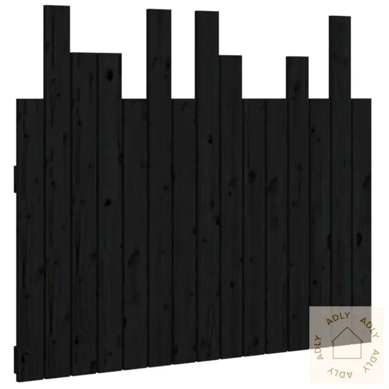 Veggmontert Sengegavl Svart 95,5X3X80 Cm Heltre Furu
