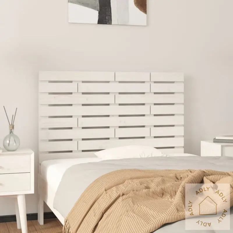 Veggmontert Sengegavl Hvit 96X3X63 Cm Heltre Furu