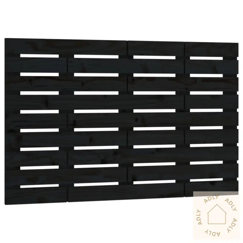 Veggmontert Sengegavl Svart 106X3X63 Cm Heltre Furu