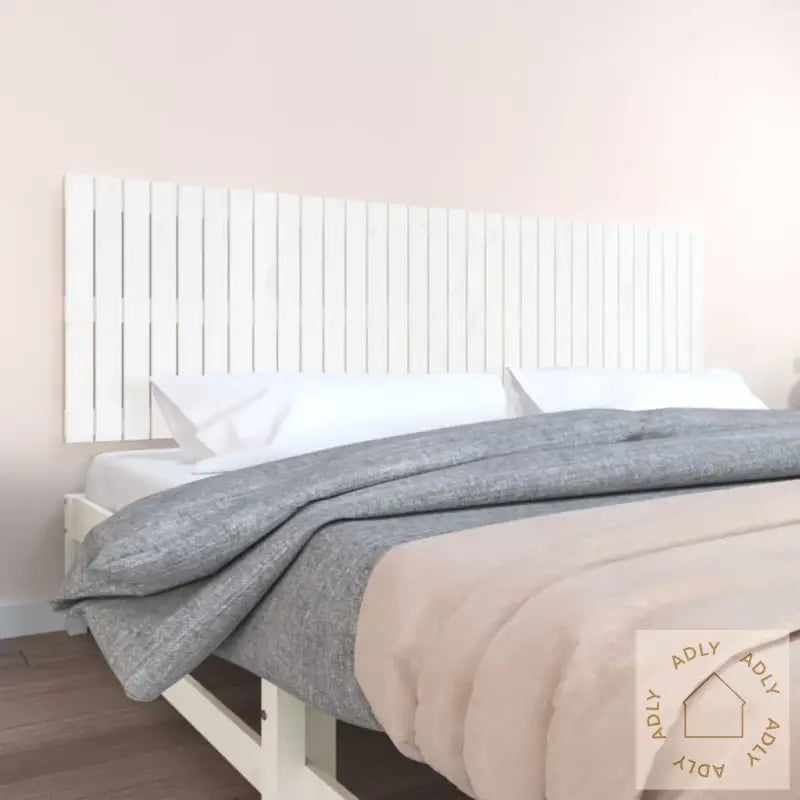 Veggmontert Sengegavl Hvit 204X3X60 Cm Heltre Furu
