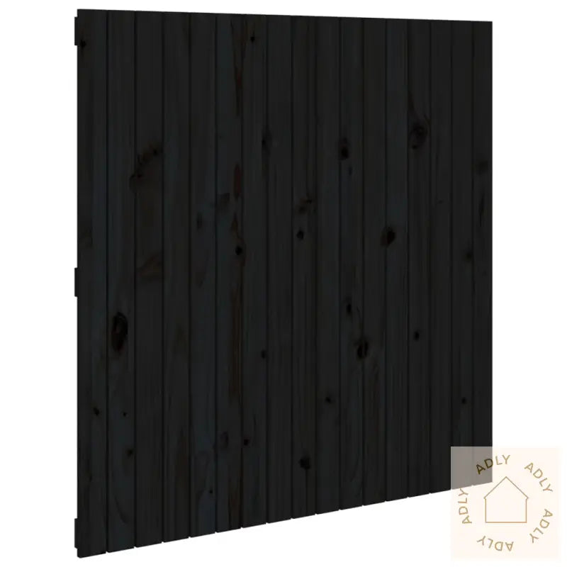 Veggmontert Sengegavl Svart 108X3X110 Cm Heltre Furu