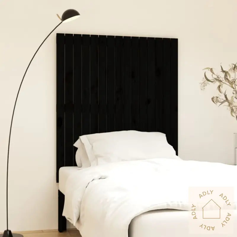 Veggmontert Sengegavl Svart 95,5X3X110 Cm Heltre Furu