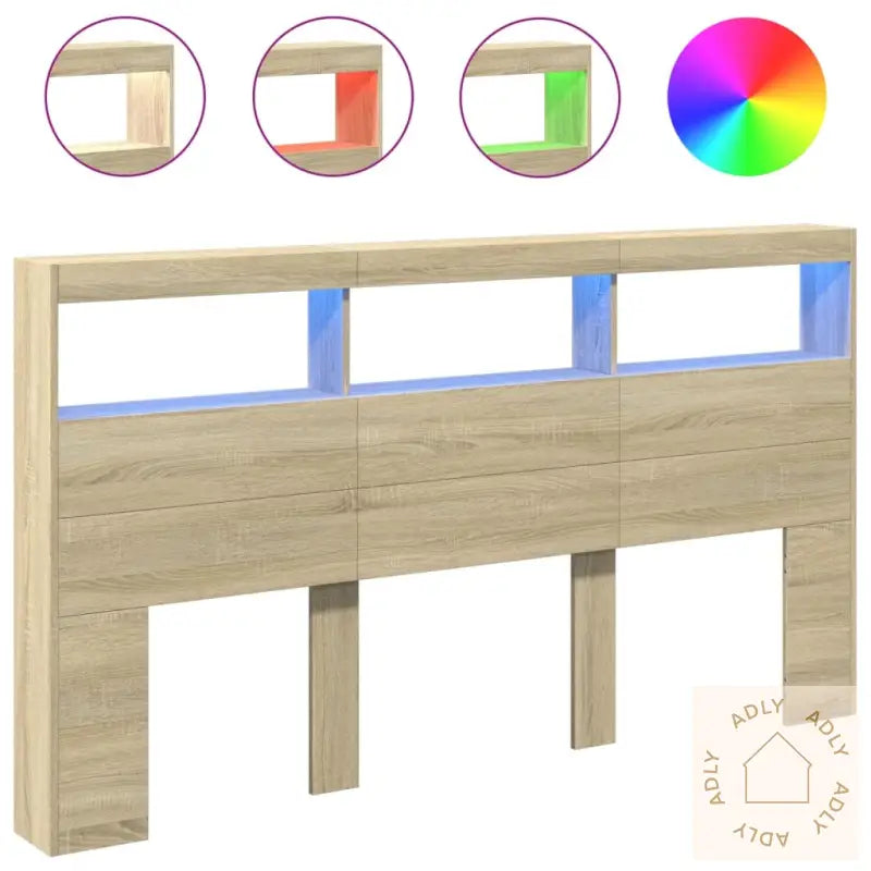 Hodegavl Skap Med Led Sonoma Eik 180X17X102 Cm