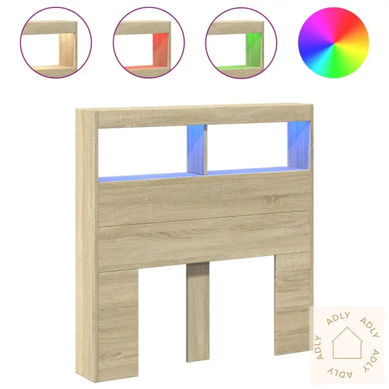 Hodegavl Skap Med Led Sonoma Eik 100X17X102 Cm