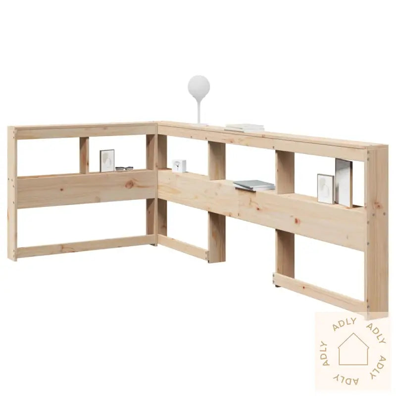 Bokhylle Sengegavl L-Formet 90 Cm Heltre Furu