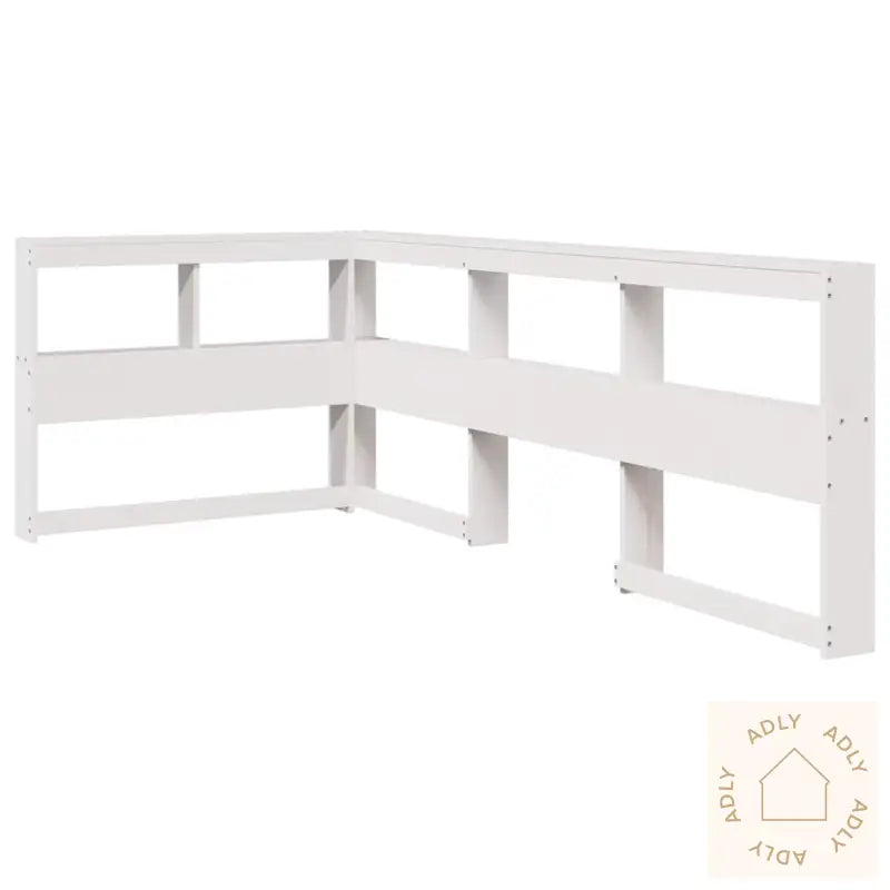 Bokhylle Sengegavl L-Formet Hvit 80 Cm Heltre Furu