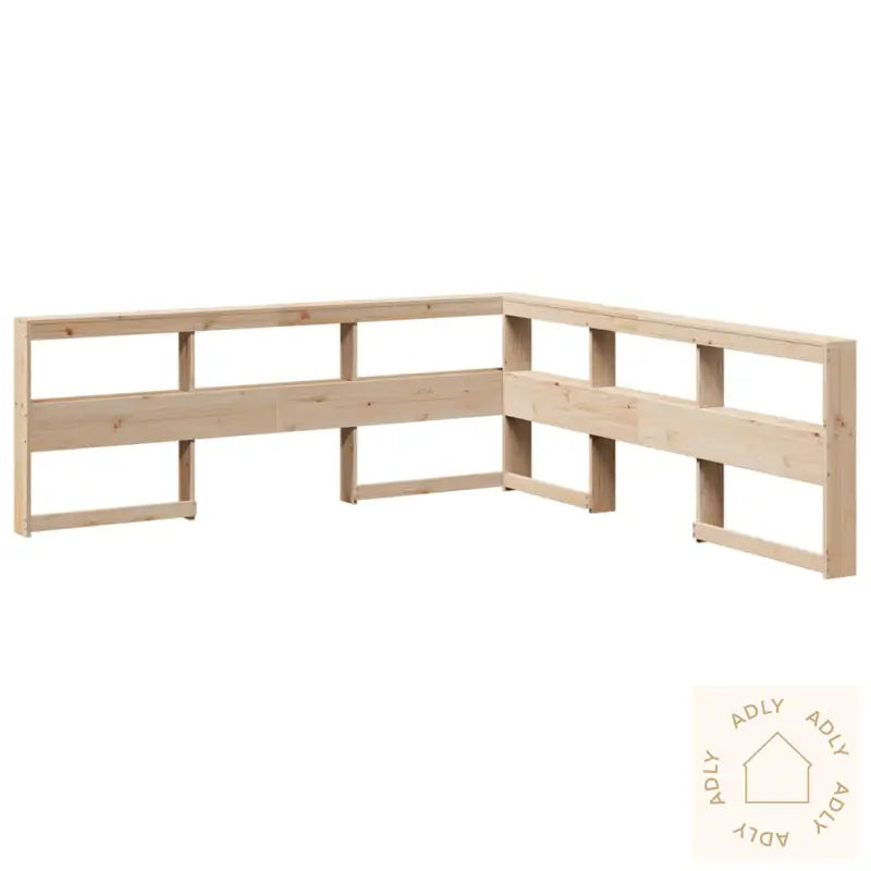 Bokhylle Sengegavl L-Formet 200 Cm Heltre Furu