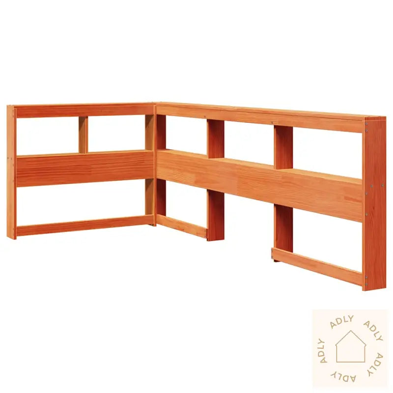 Bokhylle Sengegavl L-Formet Voksbrun 90 Cm Heltre Furu