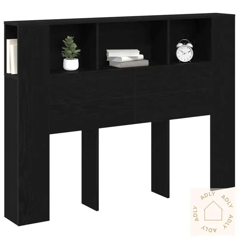 Svart Eik Hodegjerde Kabinett - 140X19X104,5 Cm - Laget Av Ingeniørtre