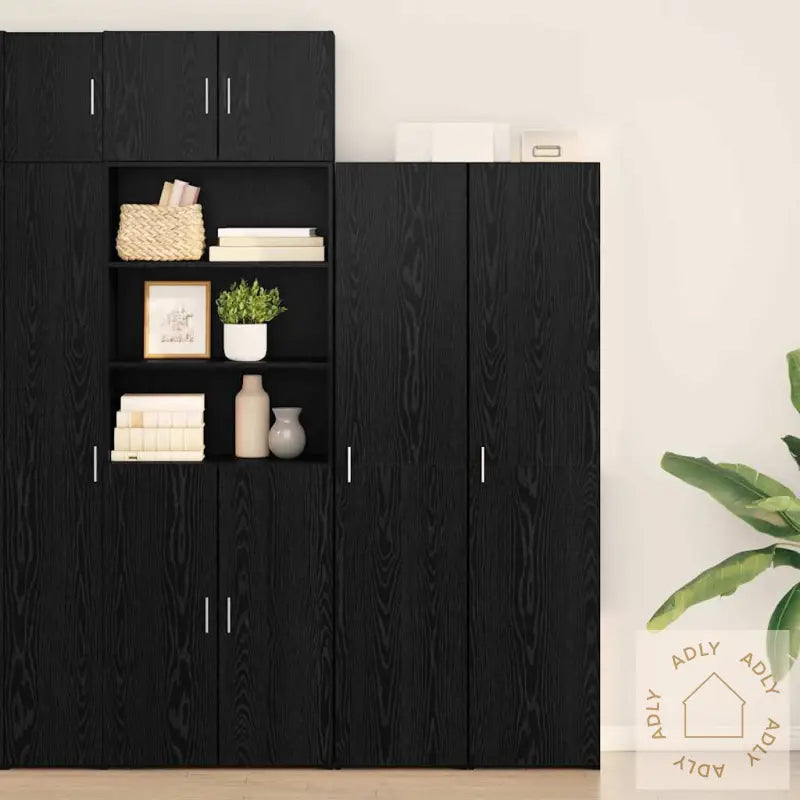 Høybord Svart Eik 40X42.5X185 Cm Konstruert Tre