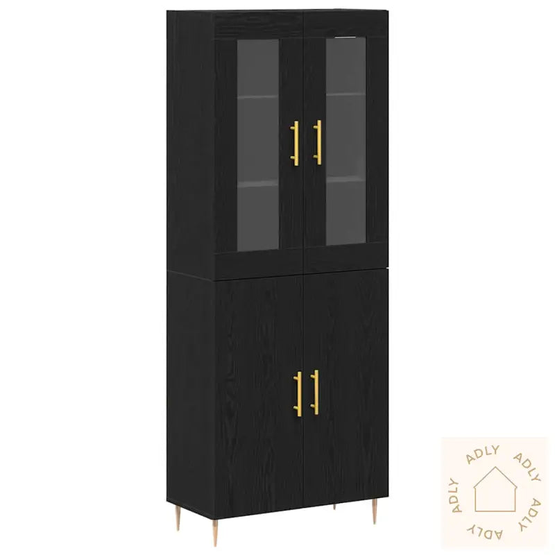 Høybord Svart Eik 69.5X34X180 Cm Konstruert Tre
