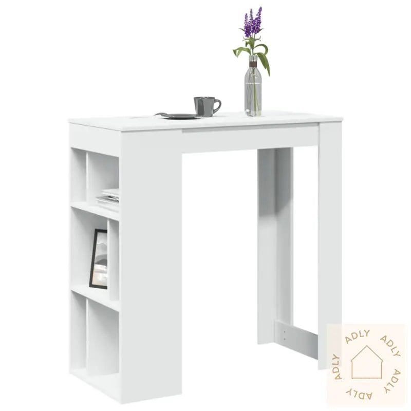 Barbord Med Stativer Hvit 102X50X103,5 Cm Konstruert Tre