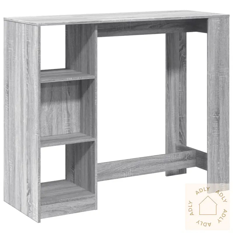 Barbord Med Hylle Grå Sonoma Eik 124X46X103,5 Cm Konstruert Tre