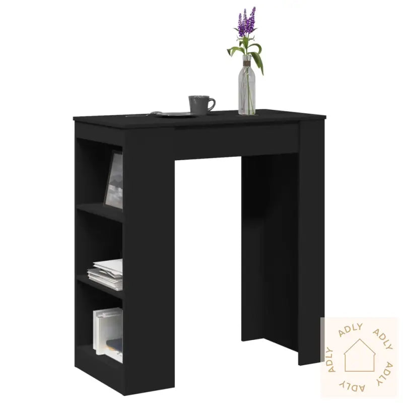 Barbord Med Stativer Svart 95X47X103,5 Cm Konstruert Tre