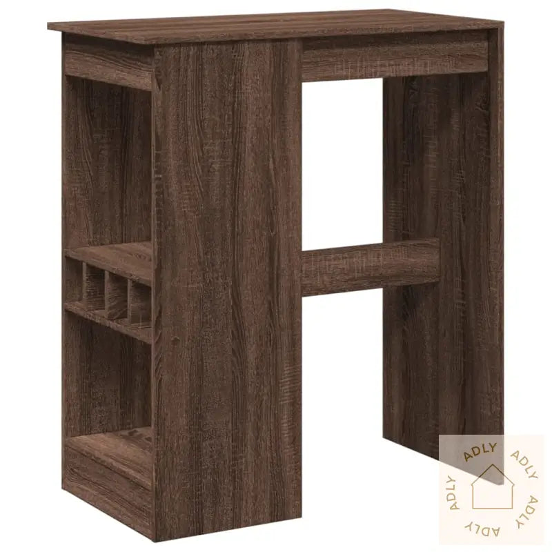 Barbord Med Stativer Brun Eik 90X47,5X103,5 Cm Konstruert Tre