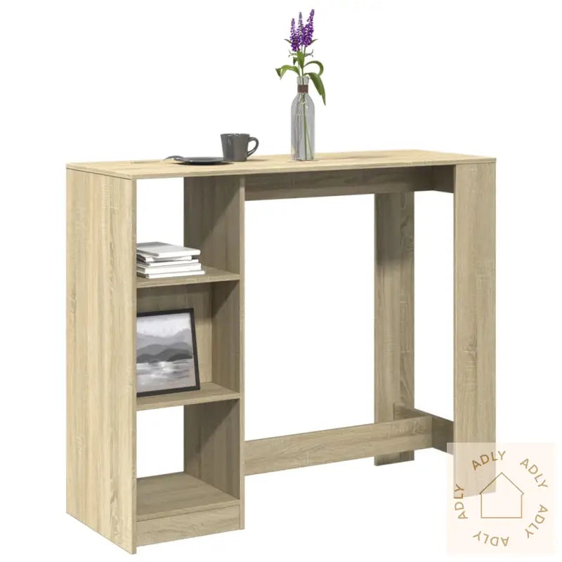 Barbord Med Hylle Sonoma Eik 124X46X103,5 Cm Konstruert Tre