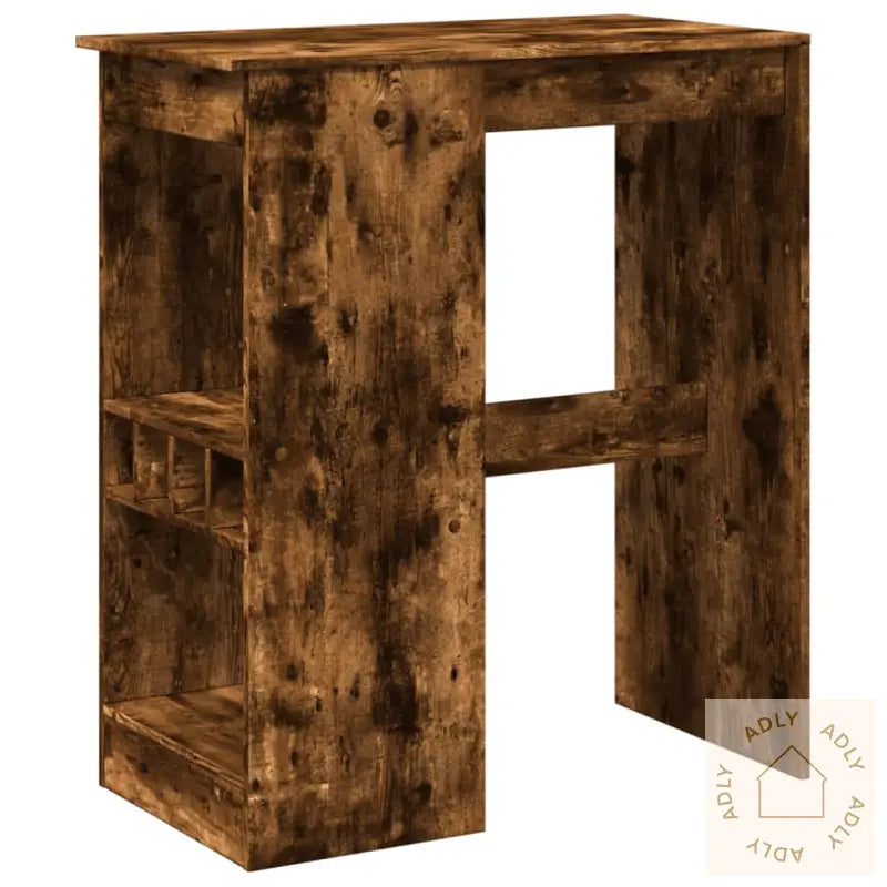 Barbord Med Stativer Røkt Eik 90X47,5X103,5 Cm Konstruert Tre