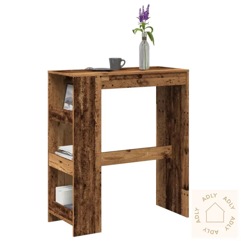 Barbord Med Stativer Gammelt Tre 90X40X103,5 Cm Konstruert Tre