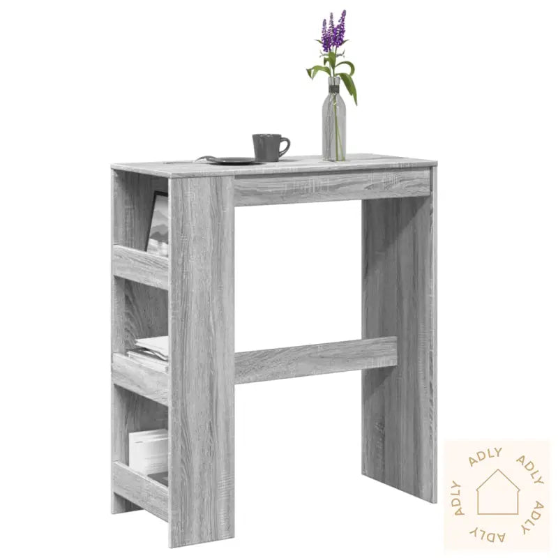 Barbord Med Stativer Grå Sonoma 90X40X103,5 Cm Konstruert Tre