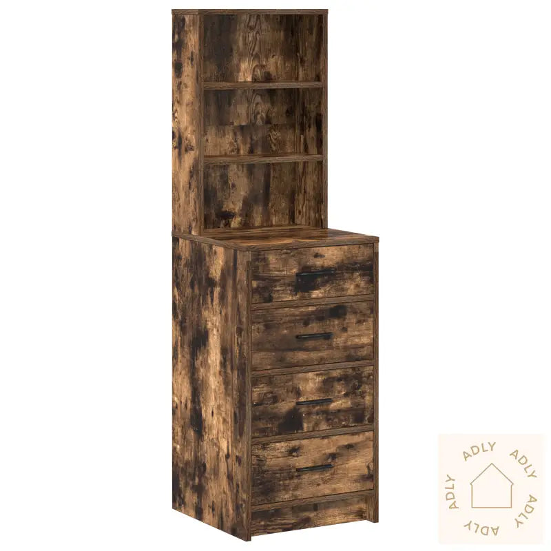 Høyskap Røkt Eik 40X41X135 Cm Konstruert Tre