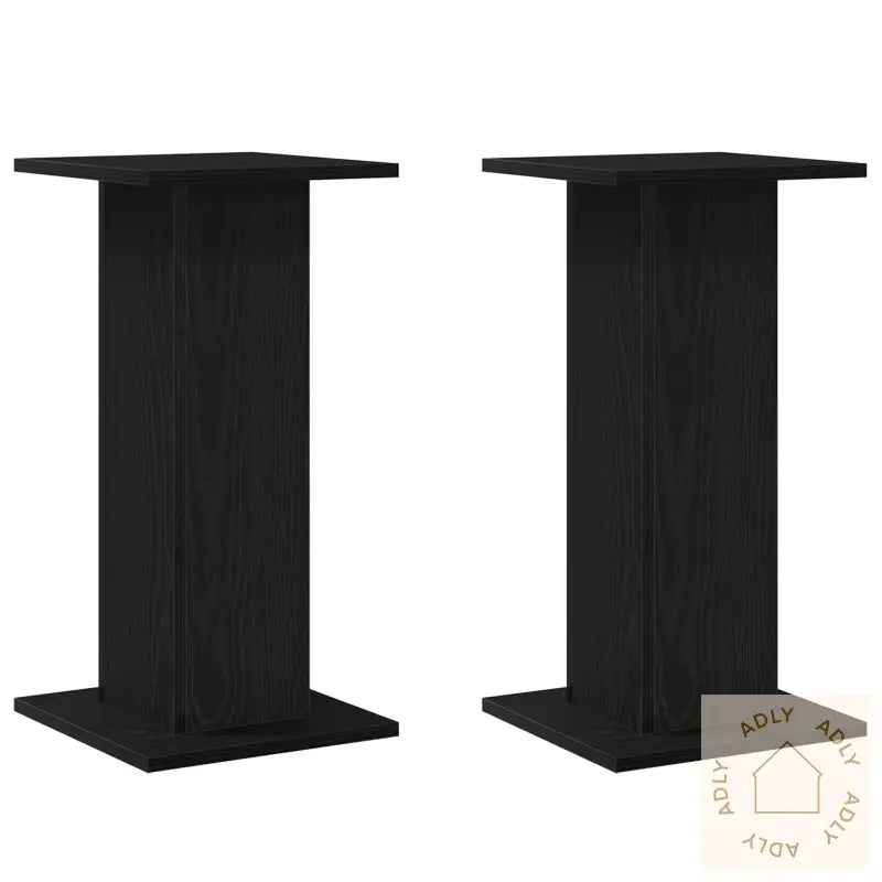 Høyttalerstativer 2 Stk Svart Eik 30X30X60 Cm Konstruert Tre