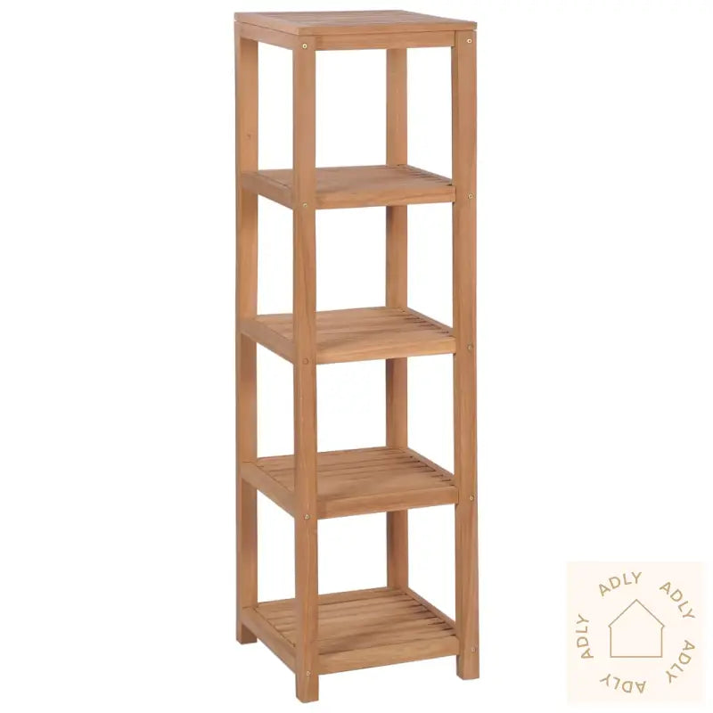 Baderomshylle 4 Etasjer Heltre Teak 42X42X165 Cm