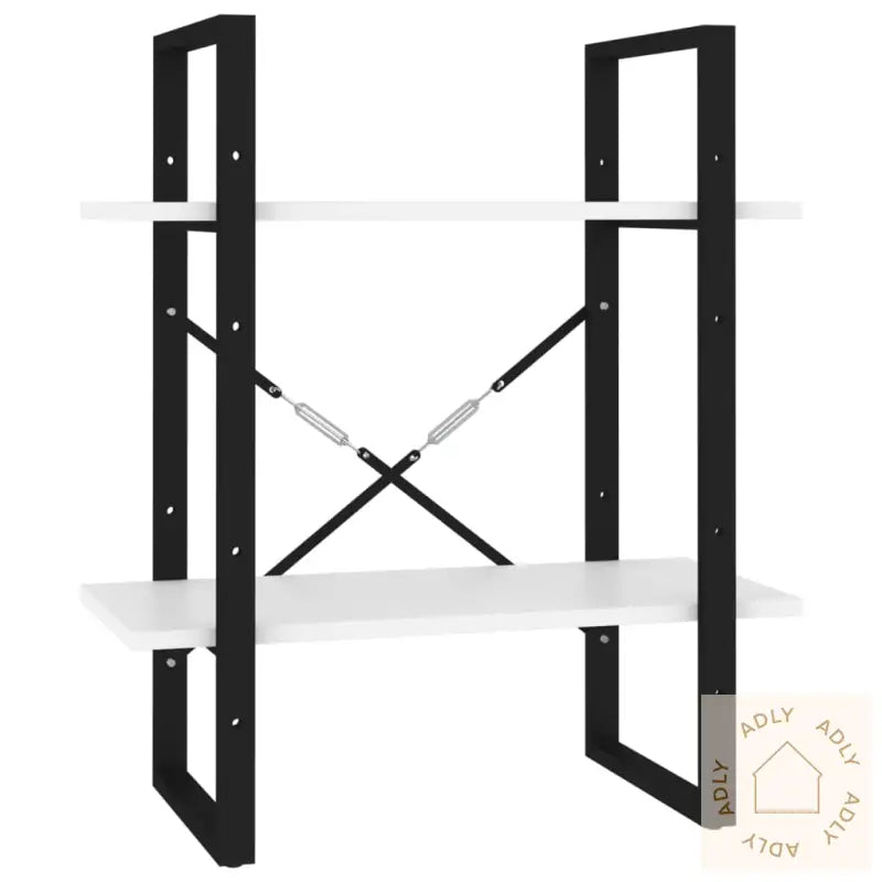 Bokhylle 2 Nivåer Hvit 60X30X70 Cm Konstruert Tre
