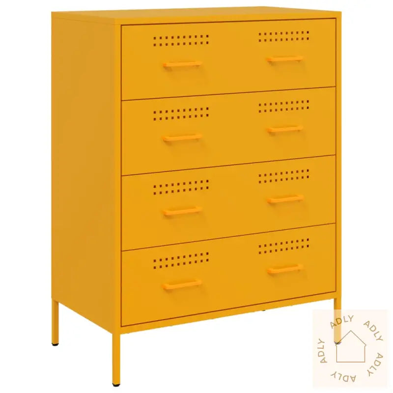 Skjenk Sennepsgul 68X39X89 Cm Stål