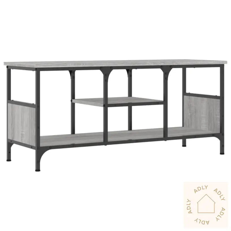 Tv-Benk Grå Sonoma 100X35X45 Cm Konstruert Tre Og Jern