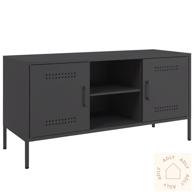 Tv-Benk Svart 100,5X39X50,5 Cm Stål