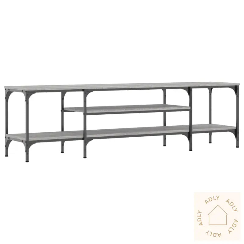 Tv-Benk Grå Sonoma 161X35X45 Cm Konstruert Tre Og Jern