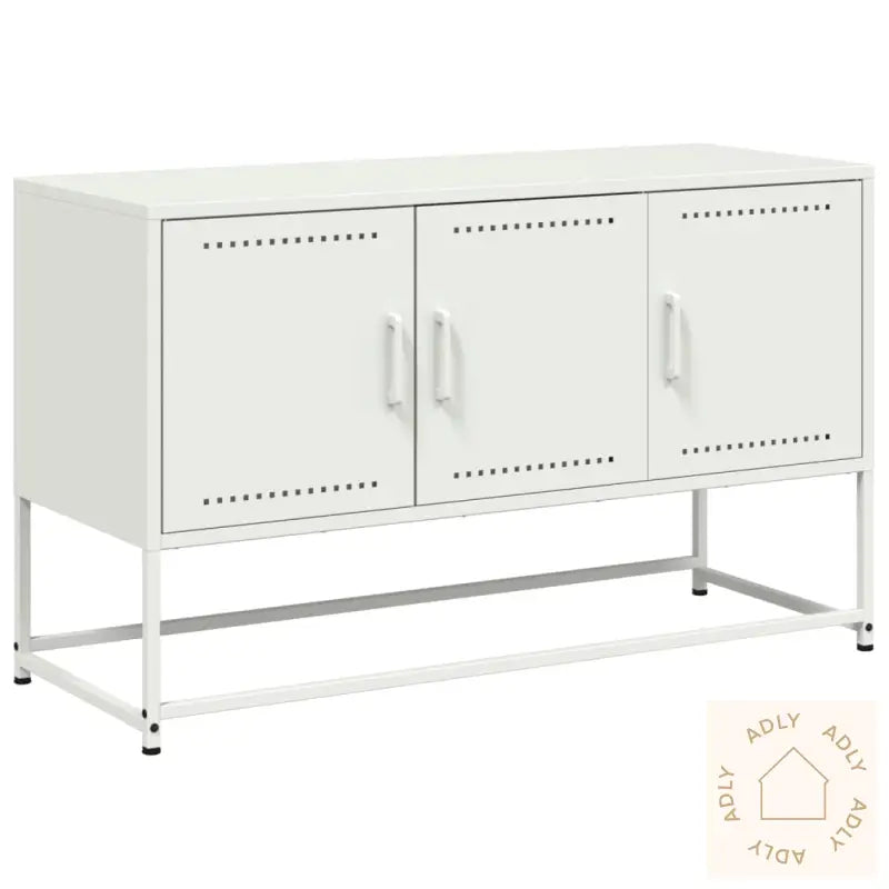 Tv-Benk Hvit 100,5X39X60,5 Cm Stål