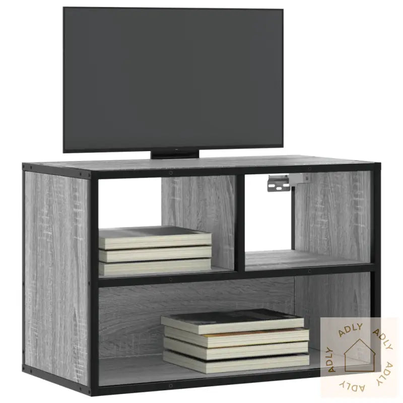 Tv-Benk Grå Sonoma 60X31X39,5 Cm Konstruert Tre Og Metall
