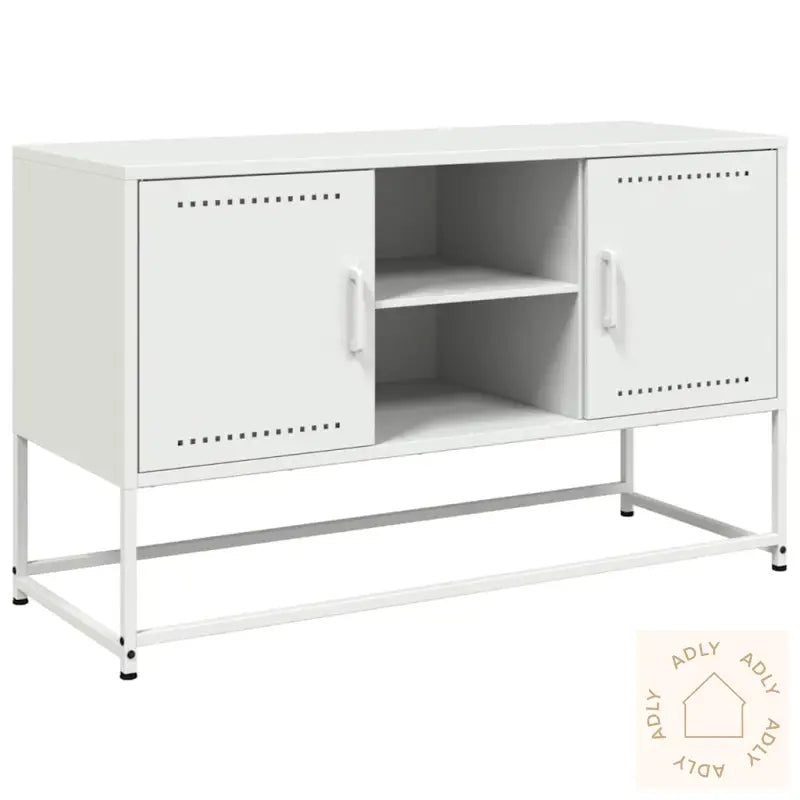 Tv-Benk Hvit 100,5X39X60,5 Cm Stål