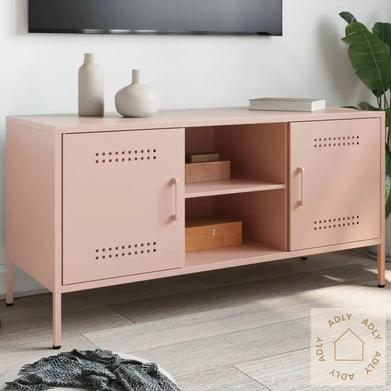 Tv-Benk Rosa 100,5X39X50,5 Cm Stål