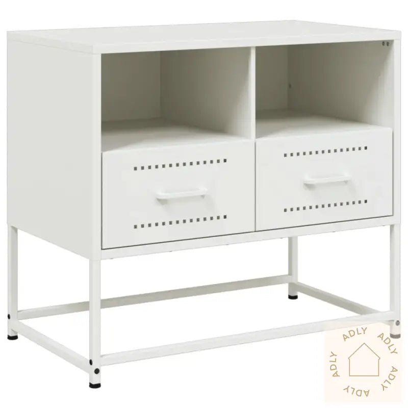 Tv-Benk Hvitt 68X39X60,5 Cm Stål