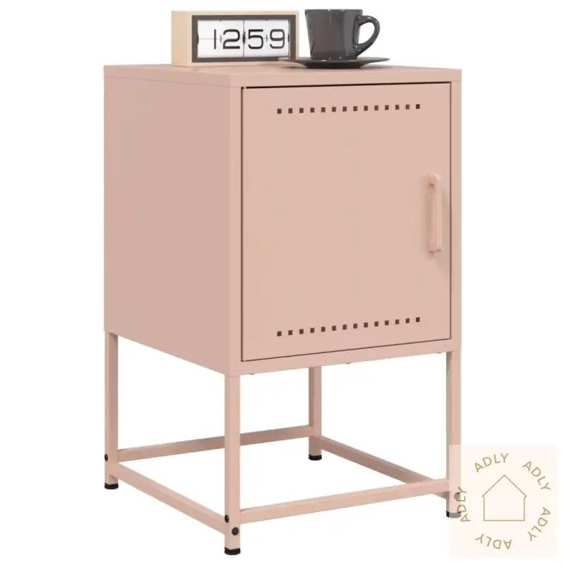 Nattbord 2 Stk Rosa 36X39X60,5 Cm Stål