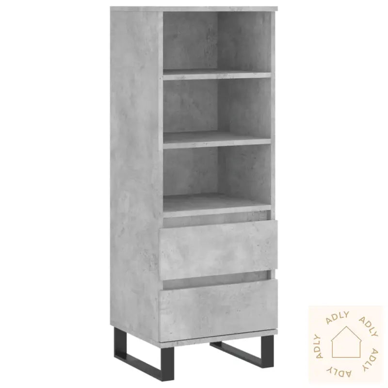 Highboard Betonggrå 40X36X110 Cm Konstruert Tre