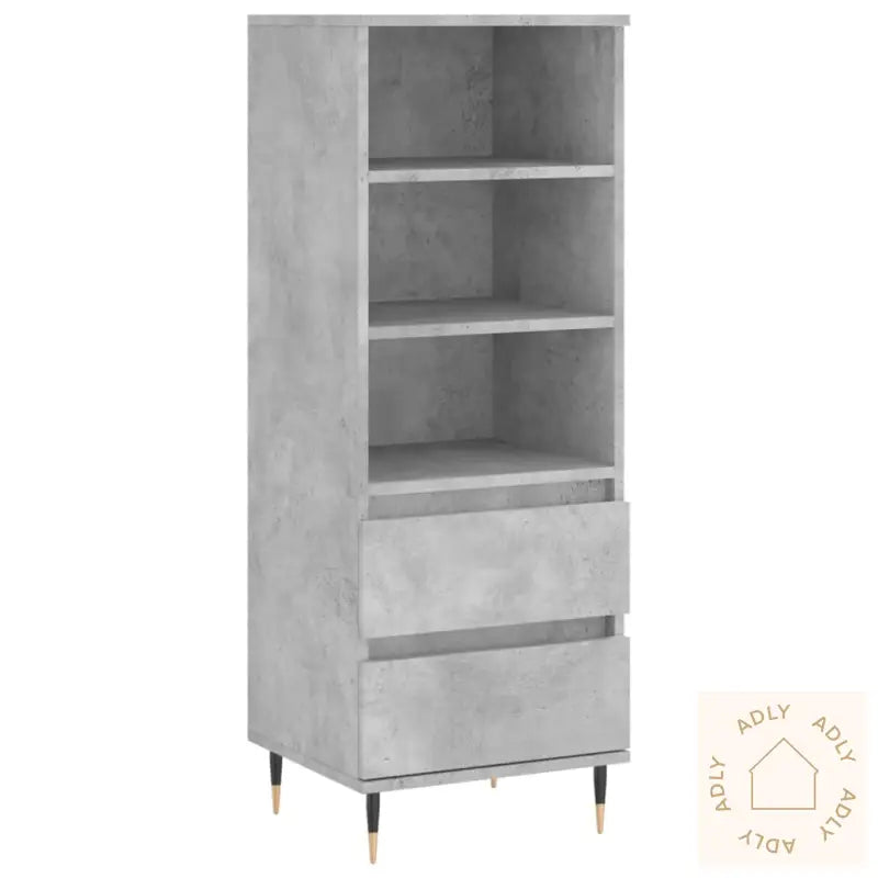 Highboard Betonggrå 40X36X110 Cm Konstruert Tre