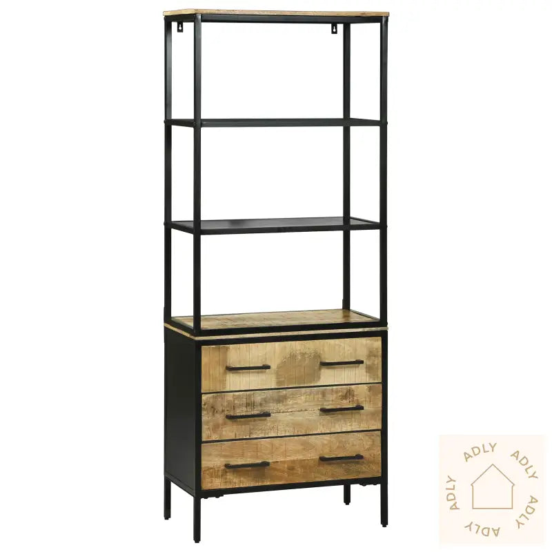 Høyskap 70X35X180 Cm Solid Råtre Mango