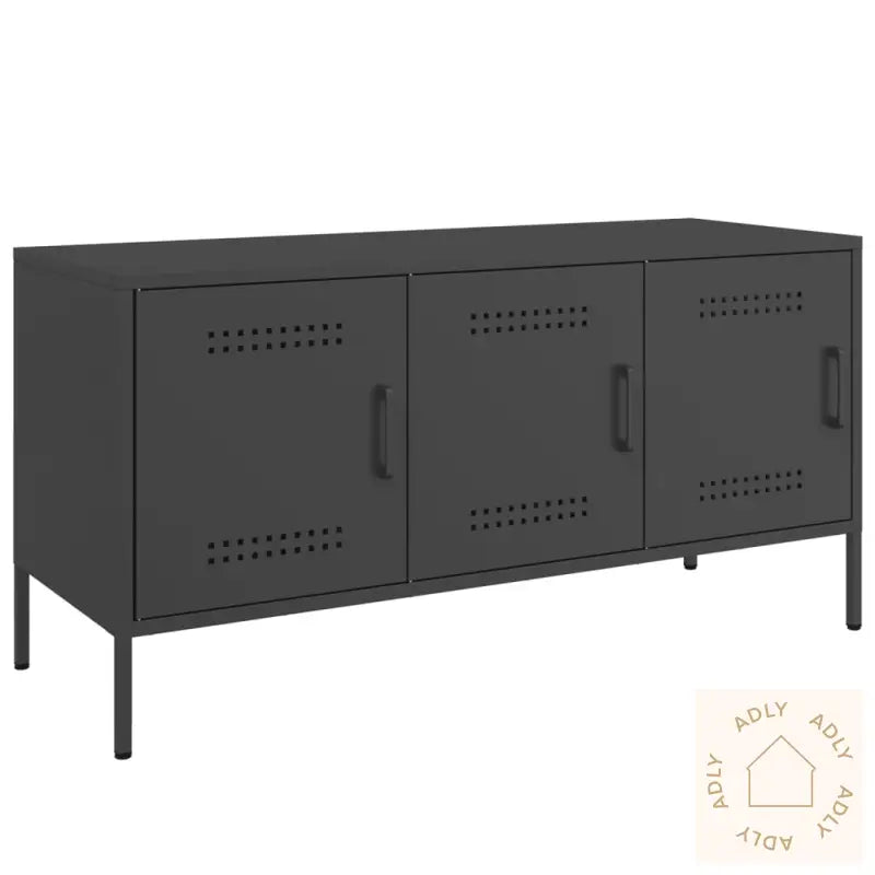 Tv-Benk Svart 100,5X39X50,5 Cm Stål
