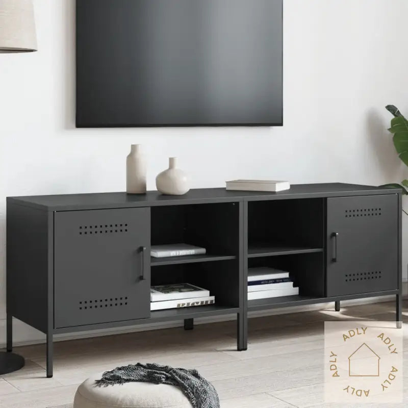 Tv-Benker 2 Stk Svart 68X39X50,5 Cm Stål