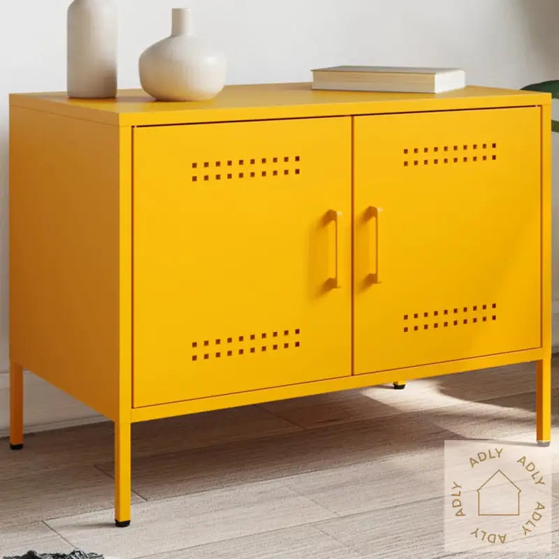 Tv-Benk Sennepsgul 68X39X50,5 Cm Stål